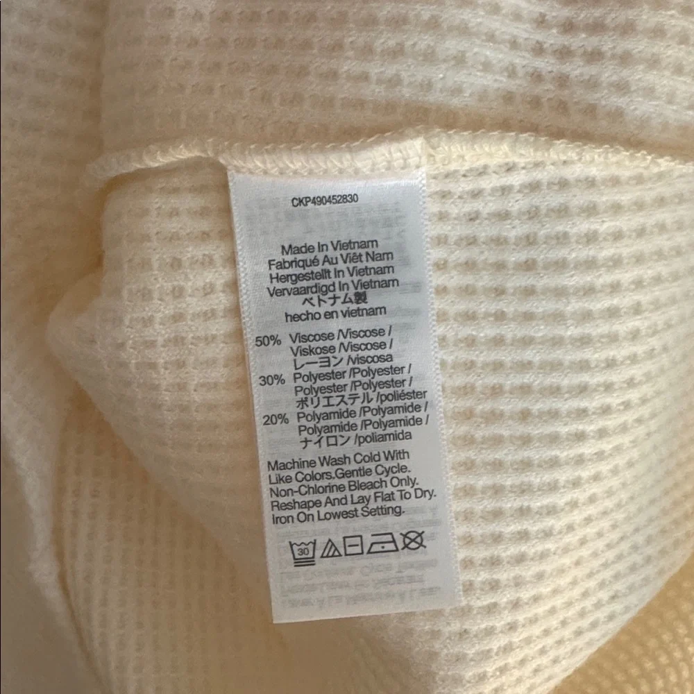 Madewell NWT Waffle Knit Crewneck Sweater Winter White Women’s Large